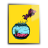 FISH OUTTA' WATER Modern Contemporary Style Artwork Metal Wall Poster