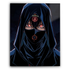 Masked Anime Inspired Metal Poster – Mysterious Warrior Wall Art