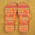 Aztec style Personalised Flipflops in Orange PER359-OM