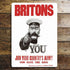 Britons Join Your Country'S Army - Metal Propaganda Wall Sign
