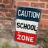 Caution School Zone - Metal Advertising Wall Sign