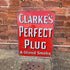 Clarke'S Perfect Plug Smoke Vintage - Metal Old Advertising Wall Sign