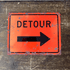 Detour Road  - Metal Vintage Wall Sign