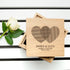 Personalised Heart Venn Diagram Oak  Photo Cube PER2583-NOF