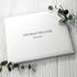 Engraved White Leather Memoriam Book PER3070-LRG