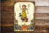 Happy Halloween Witch Cat   - Metal Vintage Wall Sign (1)