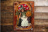 Happy Halloween Witch Cat   - Metal Vintage Wall Sign