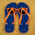 Holiday Style Personalised Flip Flops in Blue and Orange PER381-OM