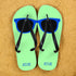Holiday Style Personalised Flip Flops in Green and Blue PER377-BM
