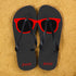 Holiday Style Personalised Flip Flops in Grey and Red PER378-BL