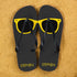 Holiday Style Personalised Flip Flops in Grey and Yellow PER379-BL