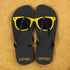 Holiday Style Personalised Flip Flops in Grey and Yellow PER379-BM