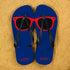 Holiday Style Personalised Flip Flops in Navy and Red PER376-BL