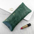 Luxury Slimline Leather Clutch in Bottle Green
