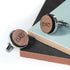 Monogram Engraved Round Walnut Cufflinks PER3157-SAN
