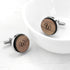 Monogram Engraved Round Walnut Cufflinks PER3157-SCR