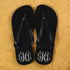 Monogrammed Flip Flops in Black and White PER360-BS