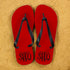 Monogrammed Flip Flops in Red and Grey PER363-BM
