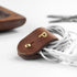 Monogrammed Leather Earphones Holder PER3322-TAN