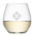 Monogrammed Stemless White Wine Glass