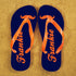 Moustache Style Personalised Flip Flops in Blue and Orange PER370-OM