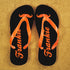 Moustache Style Personalised Flip Flops in Grey and Orange PER369-OL