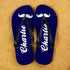 Moustache Style Personalised Flip Flops in Navy Blue PER366-BM