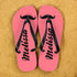 Moustache Style Personalised Flip Flops in Pink PER367-BS