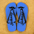 Moustache Style Personalised Flip Flops in Royal Blue PER365-BM