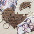Our Family Heart Wooden Jigsaw Keyring Keepsake Gift Personalized Engraved PER2024-FOU