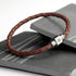 Personalised Men's Travel Compass Woven Leather Bracelet PER5571