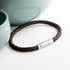 Personalised Men's Travel Compass Capsule Leather Bracelet PER5602