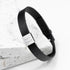 Personalised Men's Soho Tag Message Black Leather Bracelet