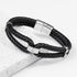 Personalised Men's Iconic Dual Leather Bracelet PER5673