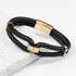 Personalised Men's Iconic Dual Leather Bracelet PER5674