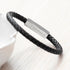 Personalised Men's Leather Infinity Bracelet With Tube Clasp PER5744