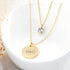 Personalised Layered Crystal Heart and Disc Necklace PER5764