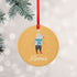Personalised Winter Wolf Ceramic Decoration