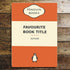 Personalised  - Any Favourite Title And Author Penguin Book - Metal Personalised Art Wall Sign -