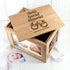 Personalised Baby Shoes Midi Oak Photo Cube Keepsake Box PER3048-BOY