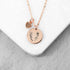 Personalised Birth Flower Heart and Disc Necklace PER5611