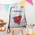 Personalised Boy's Silver Waterproof Swim Bag TM288