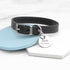 Personalised Classic Black Leather Dog Collar with Tag PER4371
