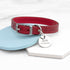 Personalised Classic Red Leather Dog Collar with Tag PER4382