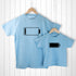 Personalised Daddy and Me Low Battery Blue T-Shirts PER2909-L67
