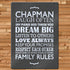 Personalised Family Rules Glass Chopping Board PER512-GRE