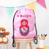 Personalised Girl's Classic Pink Waterproof Swim Bag TM238