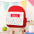 Personalised Girl's Patterned Red Rucksack TM379