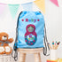 Personalised Girl's Sky Blue Waterproof Swim Bag TM268