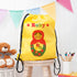 Personalised Girl's Yellow Waterproof Swim Bag TM248